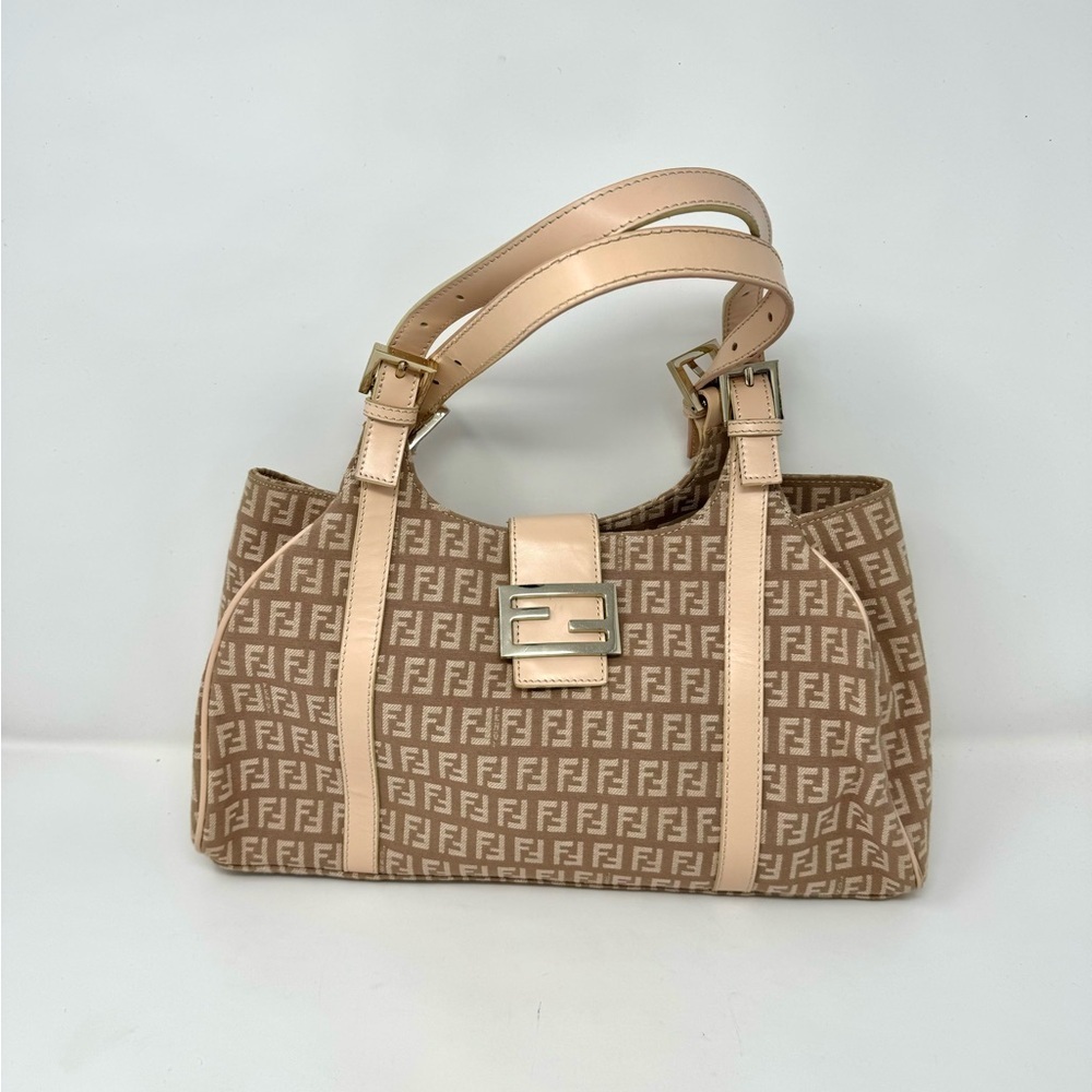Fendi Brown and Cream Shoulder Bag